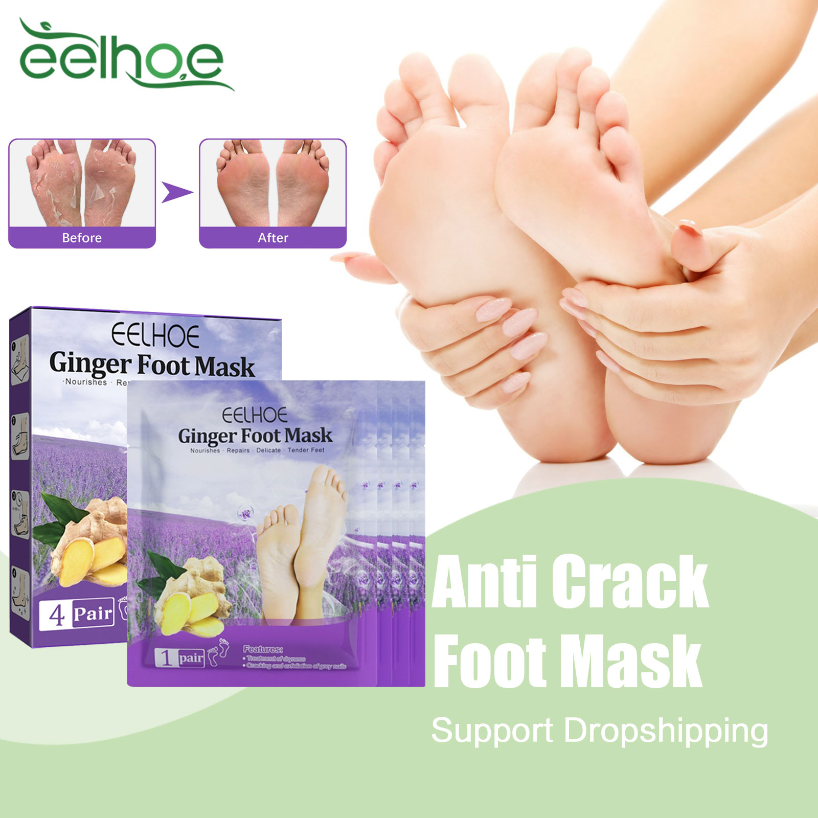 Foot Mask Peeling - Máscara esfoliante pé, remover a pele